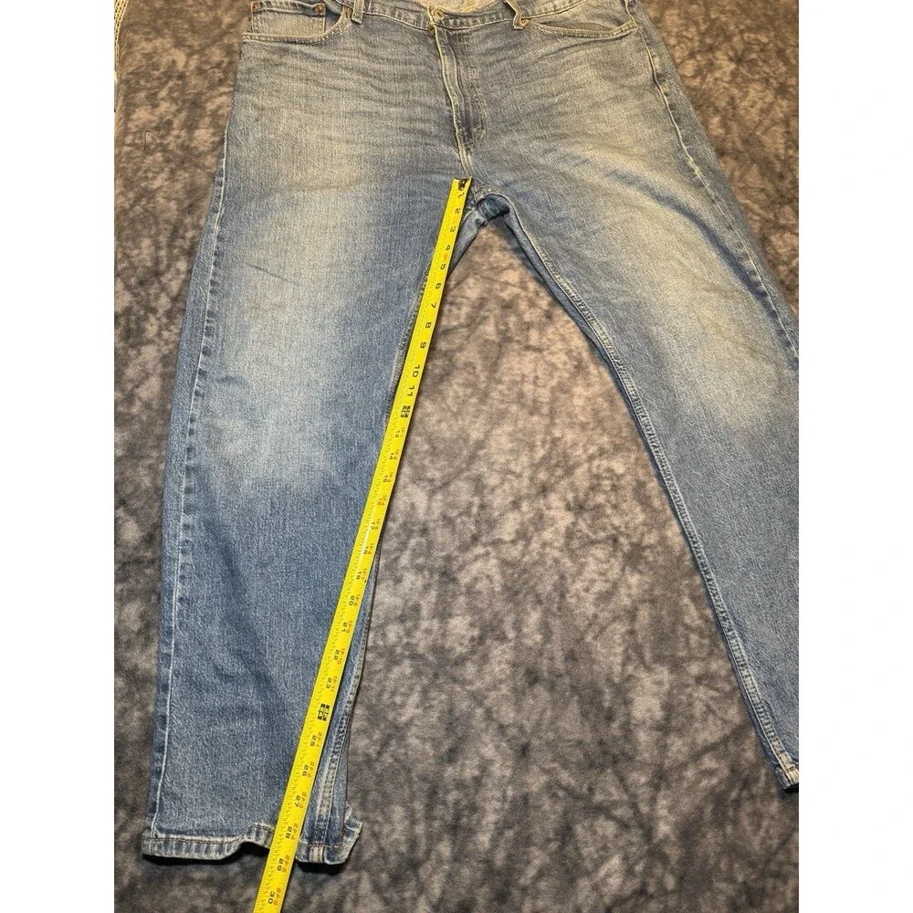Levi's Men's 505 Blue Light Wash Straight Fit Stretch Denim Jeans 5-Pocket